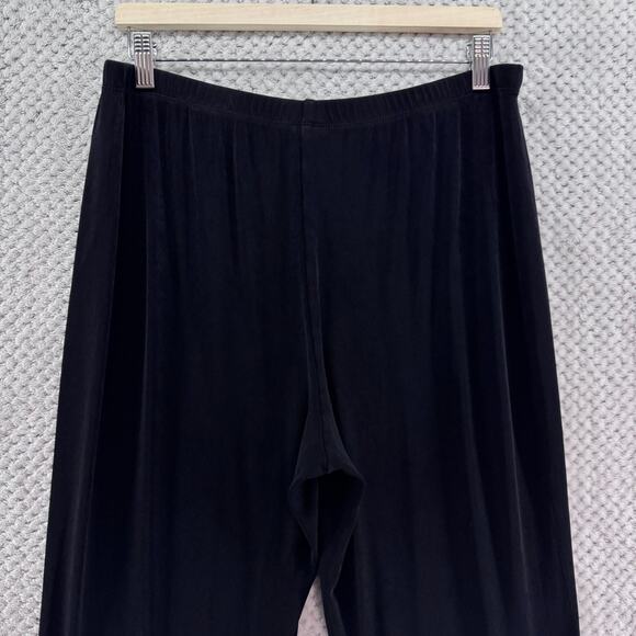 Chicos Travelers Pants Womens 2P US12/14P Black Naia Stretch Straight PullOn - Picture 6 of 13